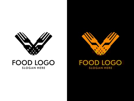 Initial Letter V Food Logo, food logo vector