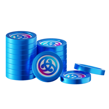 Astar ASTR coin stacks cryptocurrency. 3D render illustration png