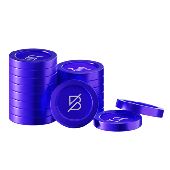 Band Protocol BAND coin stacks cryptocurrency. 3D render illustration png