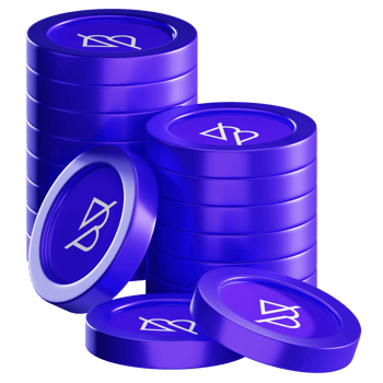 Band Protocol BAND coin stacks cryptocurrency. 3D render illustration png