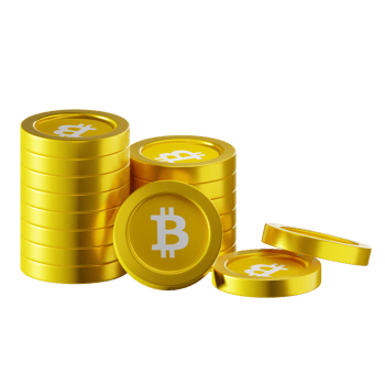 Bitcoin SV BSV coin stacks cryptocurrency. 3D render illustration png