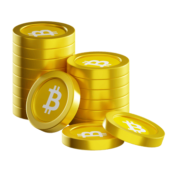 Bitcoin SV BSV coin stacks cryptocurrency. 3D render illustration png