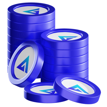 GMX coin stacks cryptocurrency. 3D render illustration png
