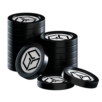 Gala coin stacks cryptocurrency. 3D render illustration png