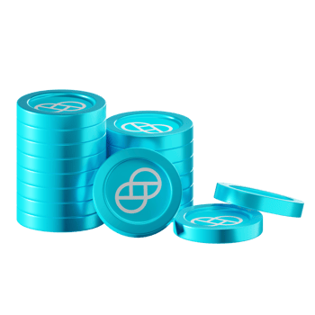 Gemini Dollar GUSD coin stacks cryptocurrency. 3D render illustration png