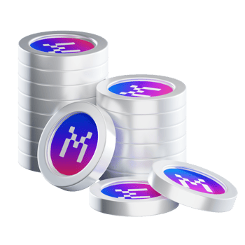 MXC coin stacks cryptocurrency. 3D render illustration png