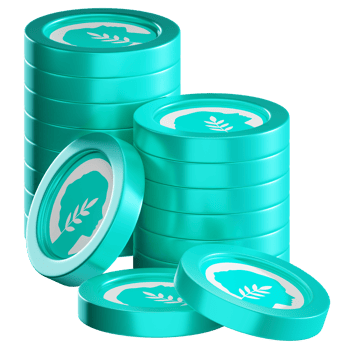 MetisDAO Metis coin stacks cryptocurrency. 3D render illustration png
