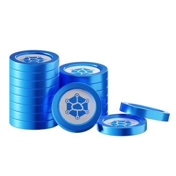 Storj coin stacks cryptocurrency. 3D render illustration png