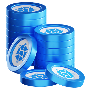 Storj coin stacks cryptocurrency. 3D render illustration png