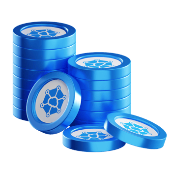 Storj coin stacks cryptocurrency. 3D render illustration png