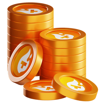 Theta Fuel TFUEL coin stacks cryptocurrency. 3D render illustration png