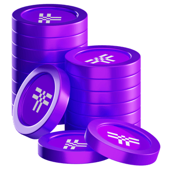 Threshold T coin stacks cryptocurrency. 3D render illustration png