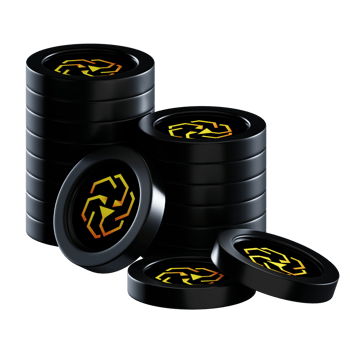 UNUS SED LEO LEO coin stacks cryptocurrency. 3D render illustration png