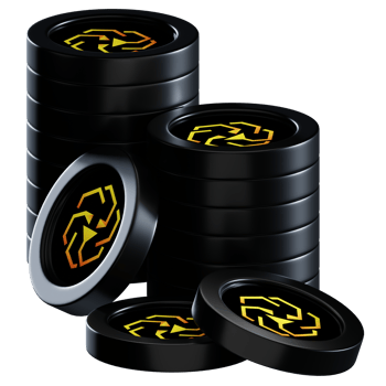 UNUS SED LEO LEO coin stacks cryptocurrency. 3D render illustration png