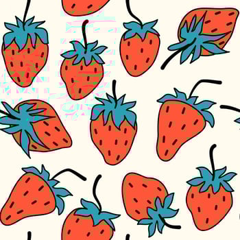 cute colorful seamless vector pattern background illustration with strawberries