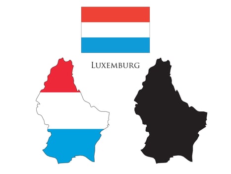 Luxembourg flag and map illustration vector