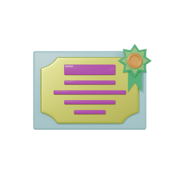certificate 3d render png