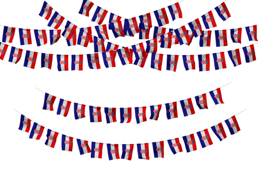 Croatia Flag Bunting Decoration on The Rope, Jhandi, Set of Small Flag Celebration, 3D Rendering png