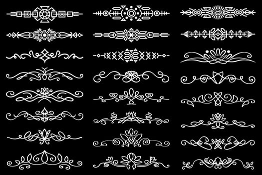 abstract ornate vector text dividers Perfect for adding a touch of elegance, luxury and line art to your designs. These line art elements offer endless possibilities for typography graphics design.