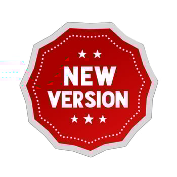 Vector Banner sticker New version icon. Design for business marketing and advertising. Flat style vector template.