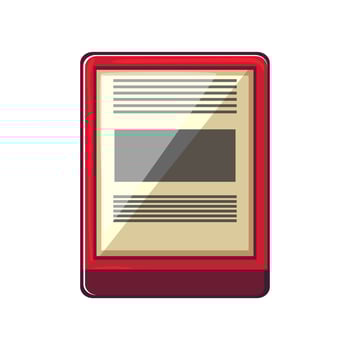 modern ebook reader cartoon vector illustration