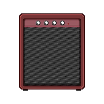 bass guitar amplifier cartoon vector illustration