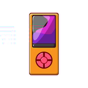 volume hifi mp3 player cartoon vector illustration