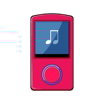 music mp3 player cartoon vector illustration