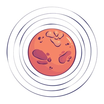 Planet celestial vector isolated. Mystic pink moon or sun. Vector single illustration