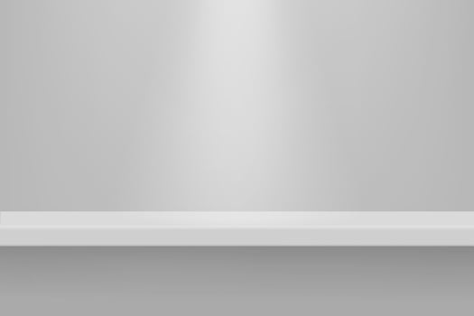 Empty white color shelf with shadow background. vector