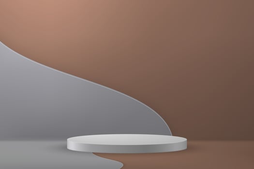 3d realistic podium or pedestal on luxury background vector