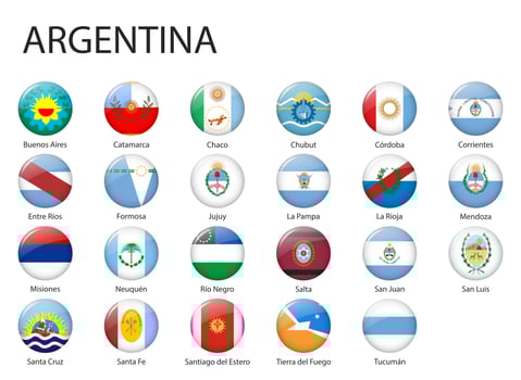 all Flags of regions of Argentina template for your design vector