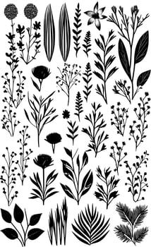 set of flower icon vector