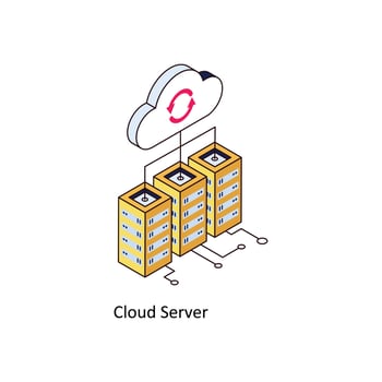 Cloud Server Vector Isometric Icons. Simple stock illustration