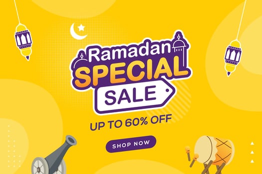 Ramadan sale promotion banner template vector