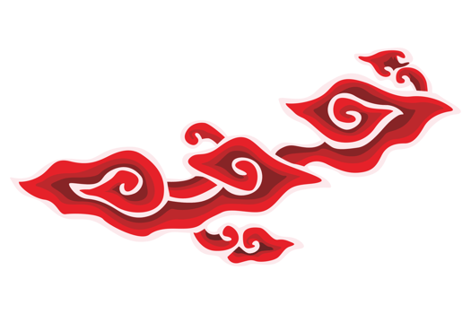 Red Ornament Batik Mega Mendung Cirebon Indonesia With Transparent Background png