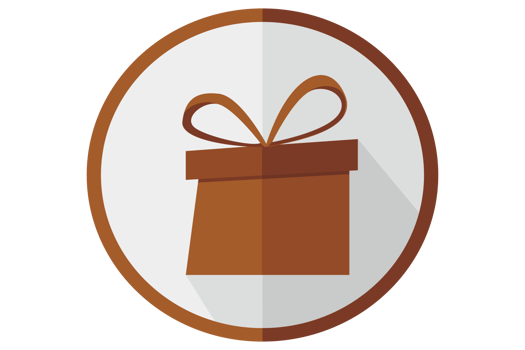 Flat Gift Box icon With Transparent Background png