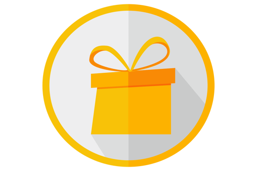 Flat Gift Box icon With Transparent Background png
