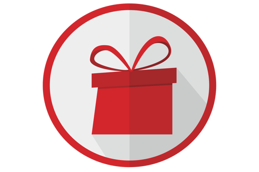 Flat Gift Box icon With Transparent Background png