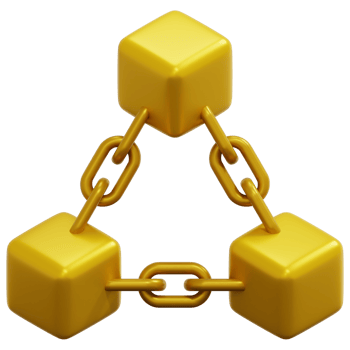 blockchain 3d render icon illustration png