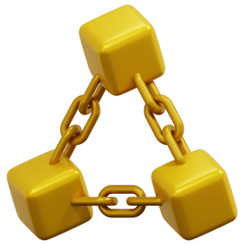 blockchain 3d render icon illustration png