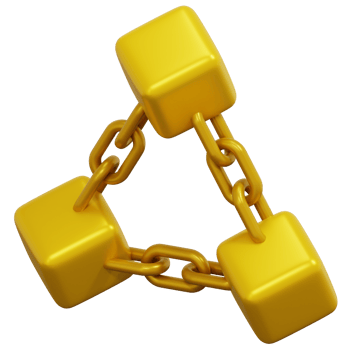 blockchain 3d render icon illustration png