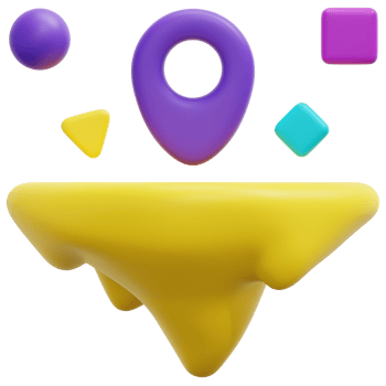 land 3d render icon illustration png