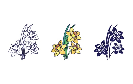 daffodil flower vector icon