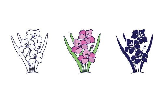 gladiolus flower vector icon