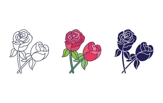Rose flower vector icon