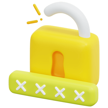 password 3d render icon illustration png