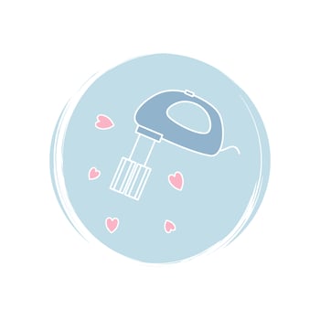 Mixer icon logo vector illustration on circle with brush texture for social media story highlight