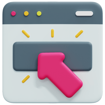 click 3d render icon illustration png