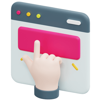 clicking 3d render icon illustration png